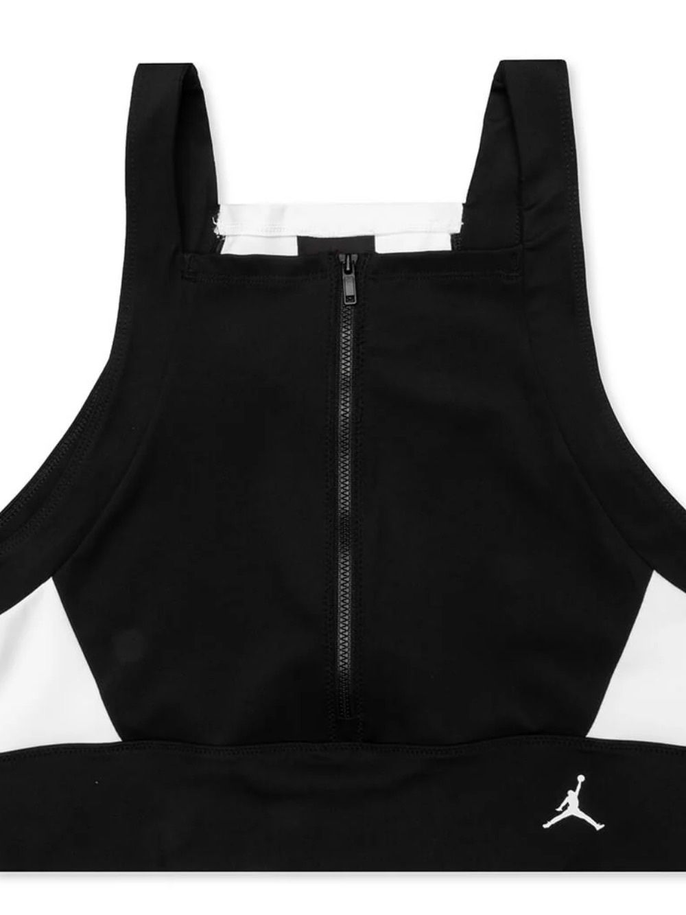 Jordan Black and White Zip-Front Athletic Sports Bra